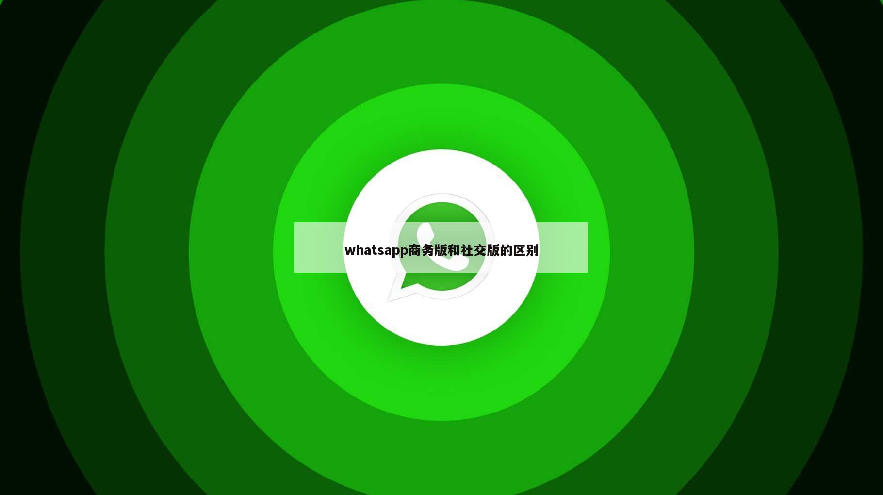 whatsapp商务版和社交版的区别